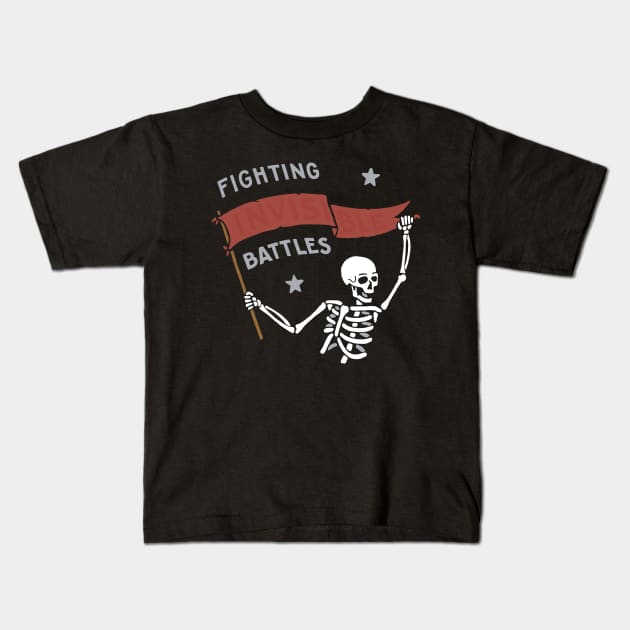 Fighting Invisible Battles Kids T-Shirt by goshawaf